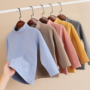 儿童a类半高领加厚德绒打底衫冬款男女童保暖百搭秋衣T恤衫上衣