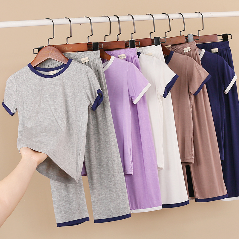 儿童莫代尔短袖家居服睡衣套装
