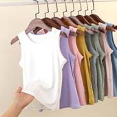 儿童螺纹薄背心吊带夏男女童纯色基础打底衫 莫代尔中大童无袖 T恤