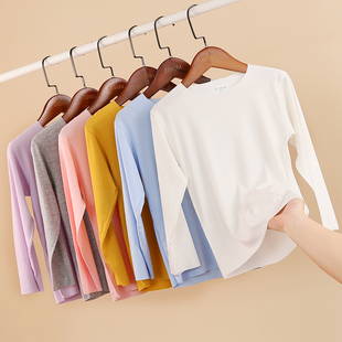 50支儿童无痕薄长袖打底衫夏款男女童莫代尔家居服睡衣中大童秋衣