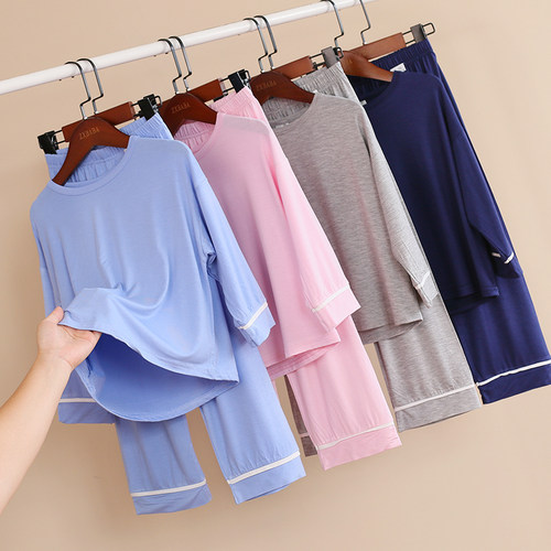 宽松春秋薄款打底家居服套装