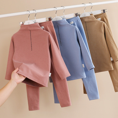 磨毛德绒保暖高领打底衫内衣套装