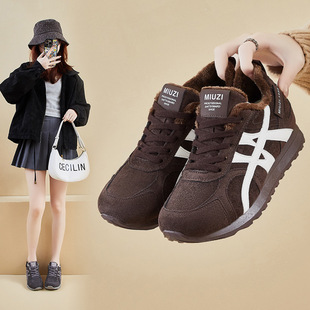 青少年运动鞋女初中学生冬季加绒2025新款女童二棉鞋羊羔毛雪地靴