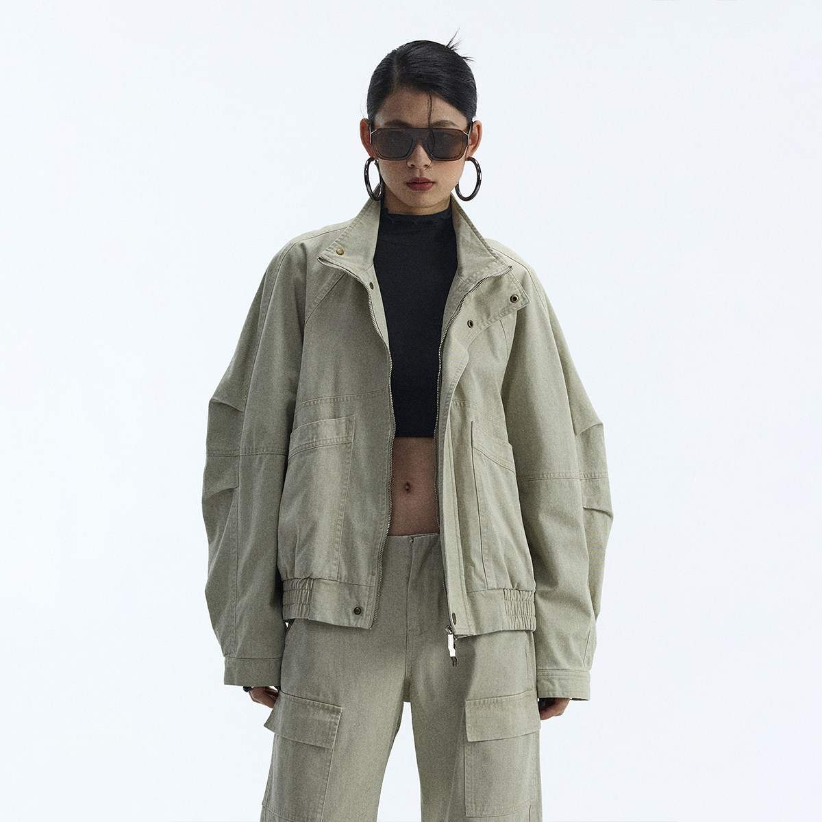 【12月3日晚8点福利秒杀】ourhour 复古摩登大口袋宽松工装外套