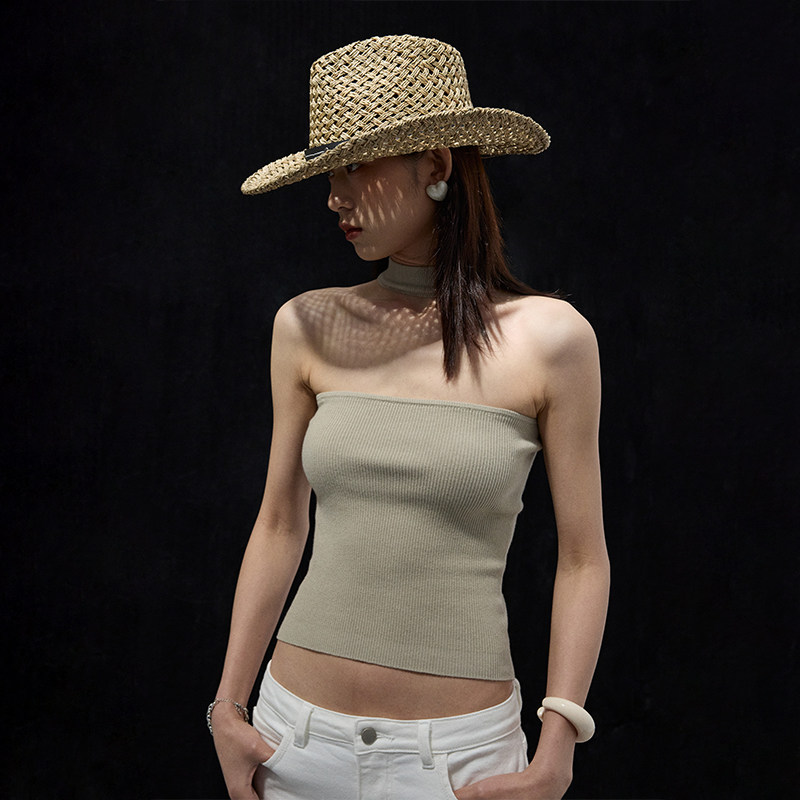 【12月3日晚8点福利秒杀】ourhour 前后两穿半夏绿色挂脖抹胸背心