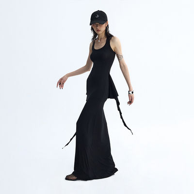 ourhourU领腰间裙帘飘带连衣裙