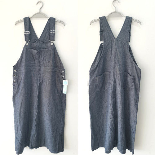 外贸春秋女款大码休闲牛仔蓝背带连衣裙  出口日本  服装领域30年