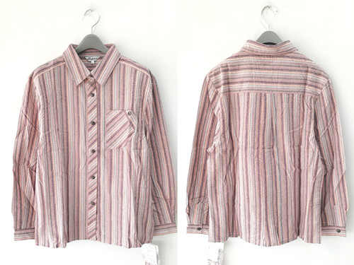 外贸日系女款纯棉条纹拼接衬衣 出口日本 服装领域深耕30年
