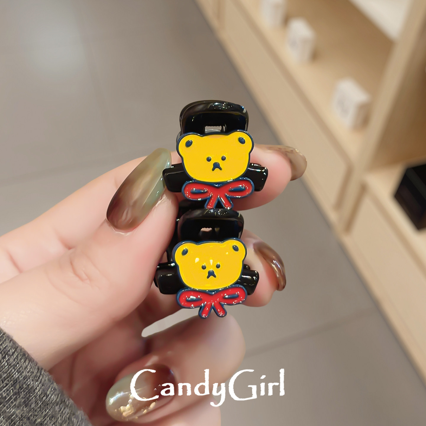 韩国可爱小熊迷你发夹女