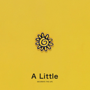 Little小太阳胸针男女可爱金属徽章创意别针扣学生勋章衣服装 饰