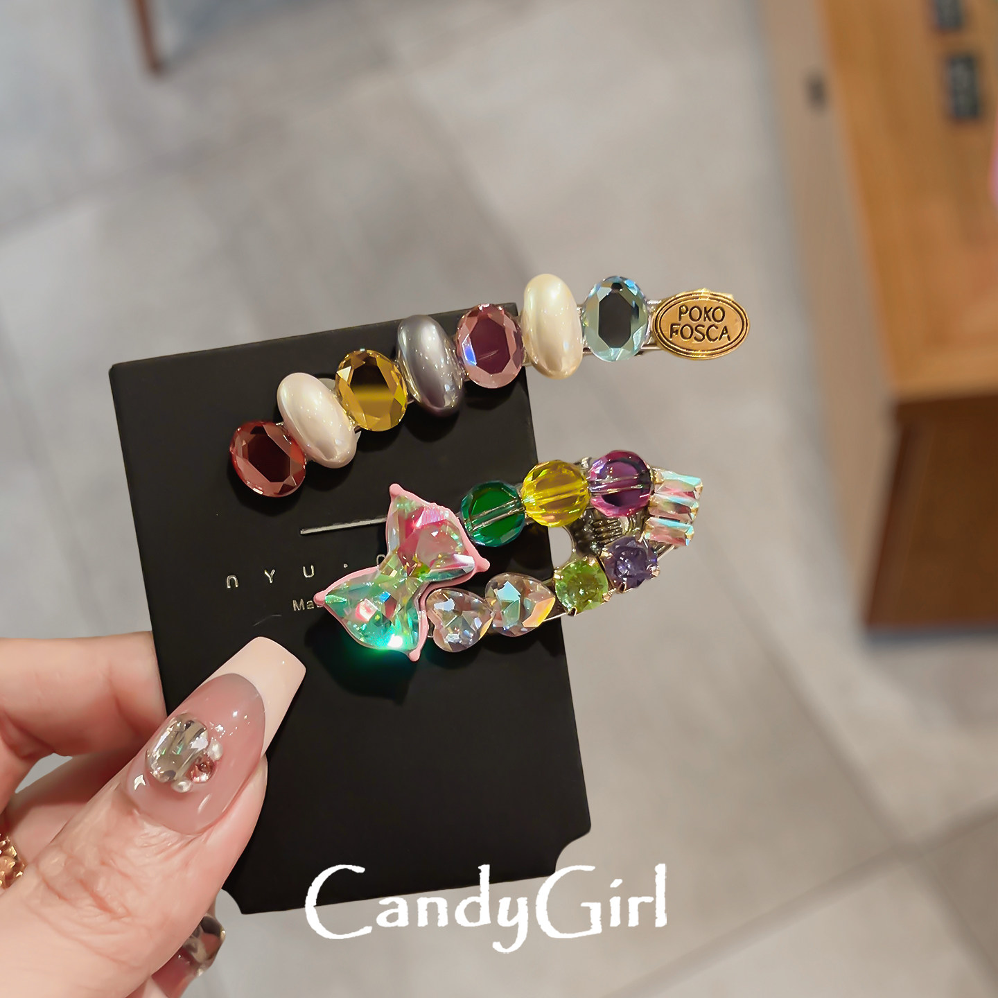 韩国彩钻发夹女2025新款侧边刘海夹少女百搭碎发鸭嘴夹高级感对夹