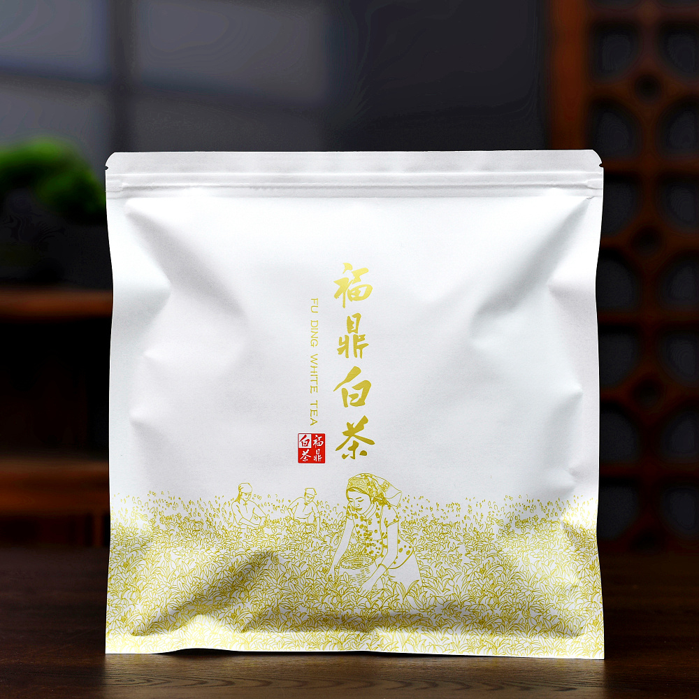 福鼎白茶包装袋加厚牛皮纸防潮防串味保存袋茶叶自封袋茶饼密封袋