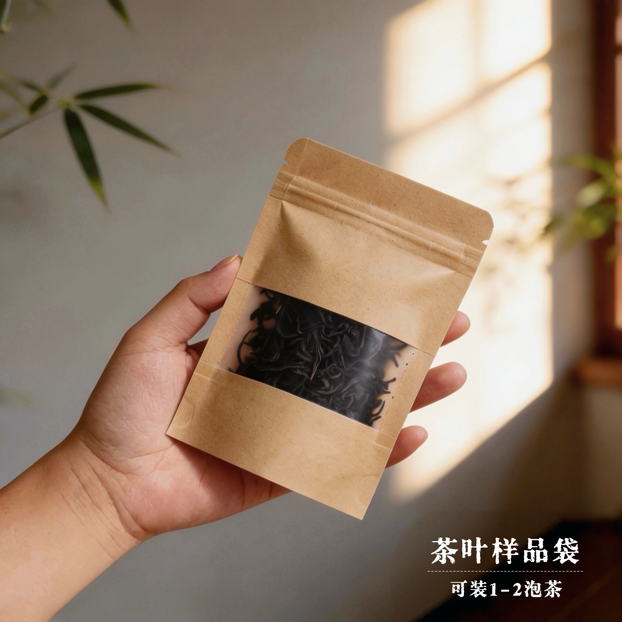 茶叶包装袋小号样品袋透明密封袋散茶分装自封袋牛皮纸试用茶样袋