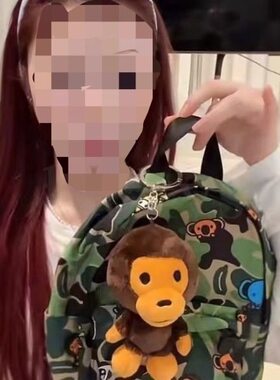 宅女同款babymilo迷彩小猴子双肩包夏季新款百搭迷你小书包背包女