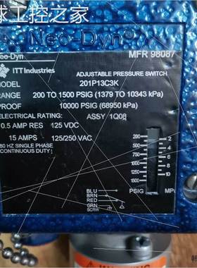 非实价全新原装正品 ITT Neo-Dyn 压力开关 201P13