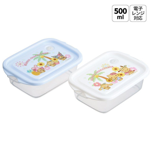 日本制造代购正品hello kitty长方形便当盒带透气孔微波炉500mlx2