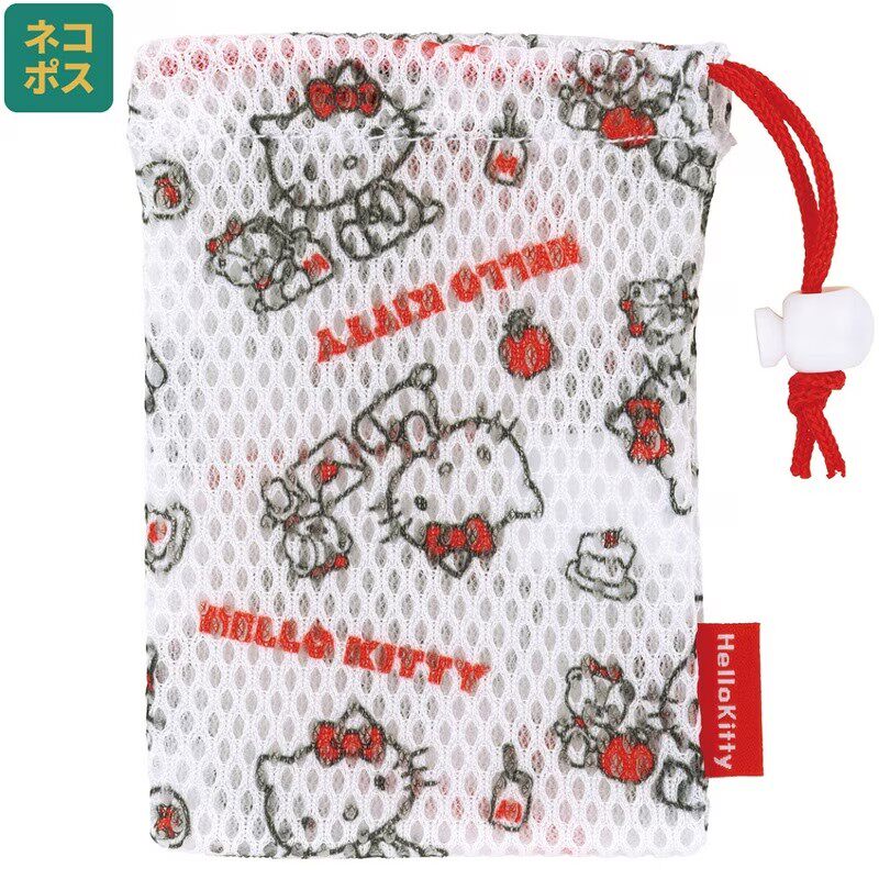 日本代购正品hello kitty可爱起泡网肥皂收纳袋碎皂收集猫猫网袋
