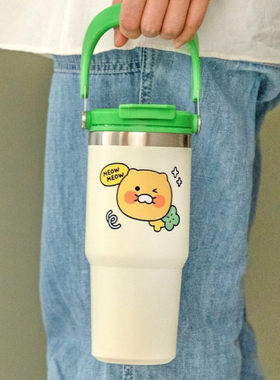 韩国代购正品可爱卡通保温保冷杯kakao firends手拎杯子吸管直饮