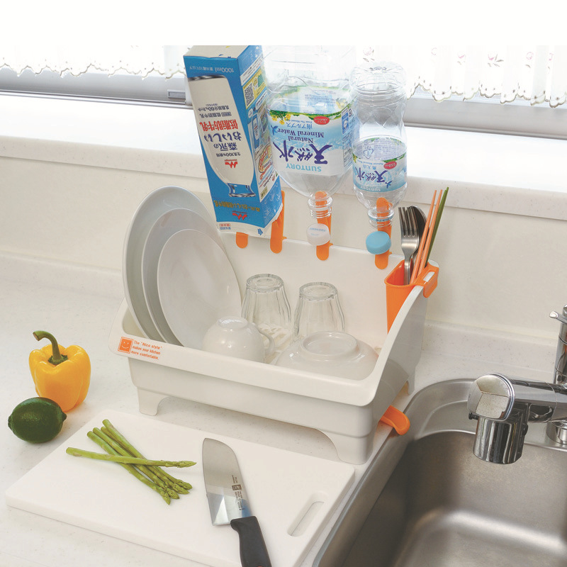 日本产PP塑料沥水碗架厨房餐具盘子小碟收纳沥水篮杯子导流筷子笼