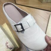 拖鞋 女式 平底软皮牛筋底软底 轻便外出洋气头层软牛皮拖鞋 大码