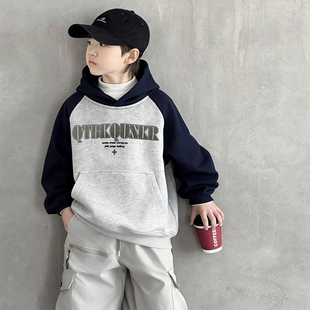 男童连帽卫衣春款2026新款中大童春秋季儿童内搭男孩春装打底衫潮
