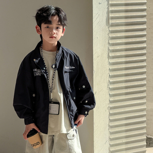 男童工装外套春款2026新款酷帅儿童春季夹克中大童男孩春秋上衣潮