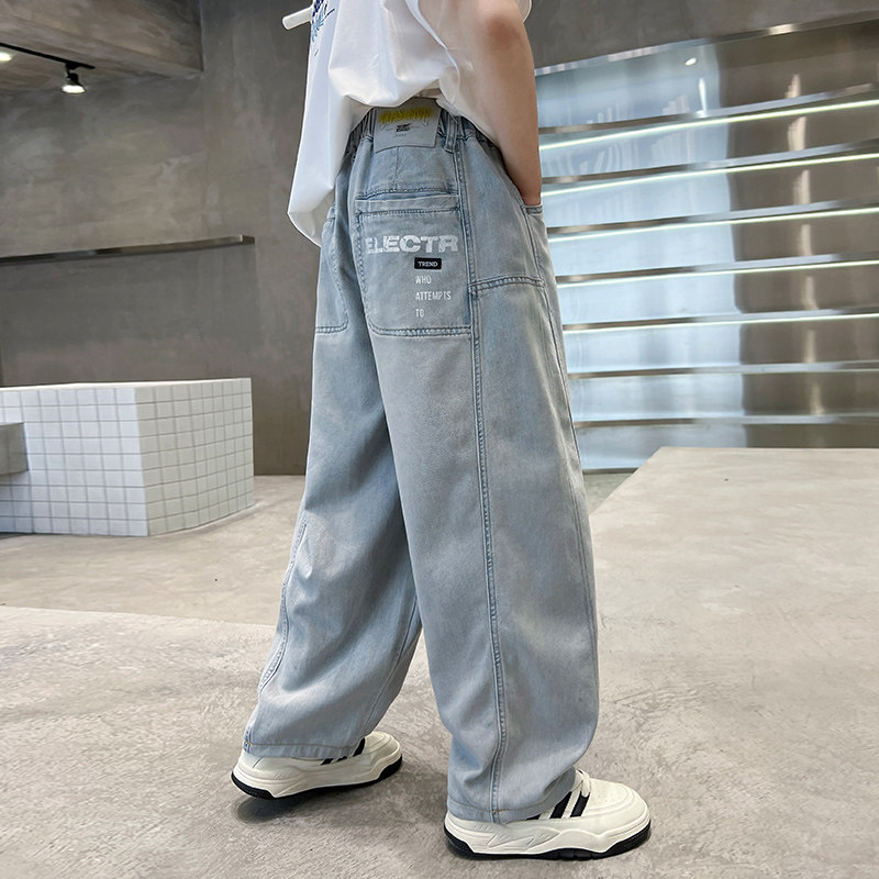 儿童牛仔裤薄款夏季2026新款洋气男童夏装中大童痞帅休闲裤宽松潮