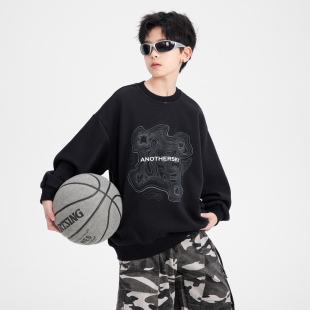 男童直筒牛仔裤春装2026新款洋气中大童春装儿童打底衫男孩内搭潮