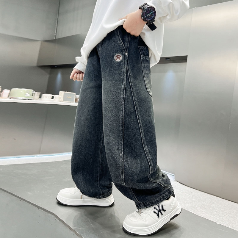 男童直筒牛仔裤春春款2026新款洋气儿童春装宽松中大童春季长裤潮