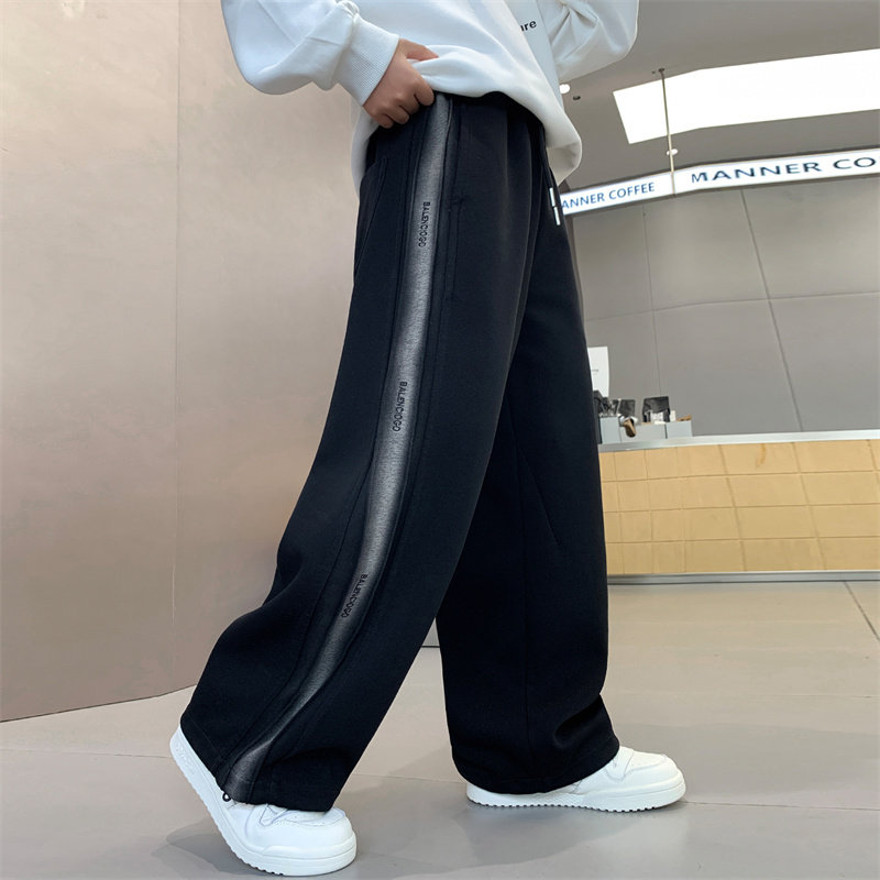 男童加绒运动裤秋冬2025新款洋气儿童冬季一体绒卫裤中大童长裤潮