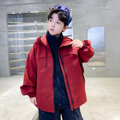 加厚秋冬季连帽夹棉冲锋衣保暖潮