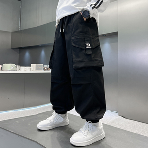 男童春秋款工装裤2025新款儿童洋气春季休闲裤中大童男孩长裤宽松
