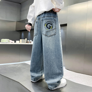 儿童春季牛仔裤2026新款洋气中大童男童春款休闲裤男孩长裤百搭潮