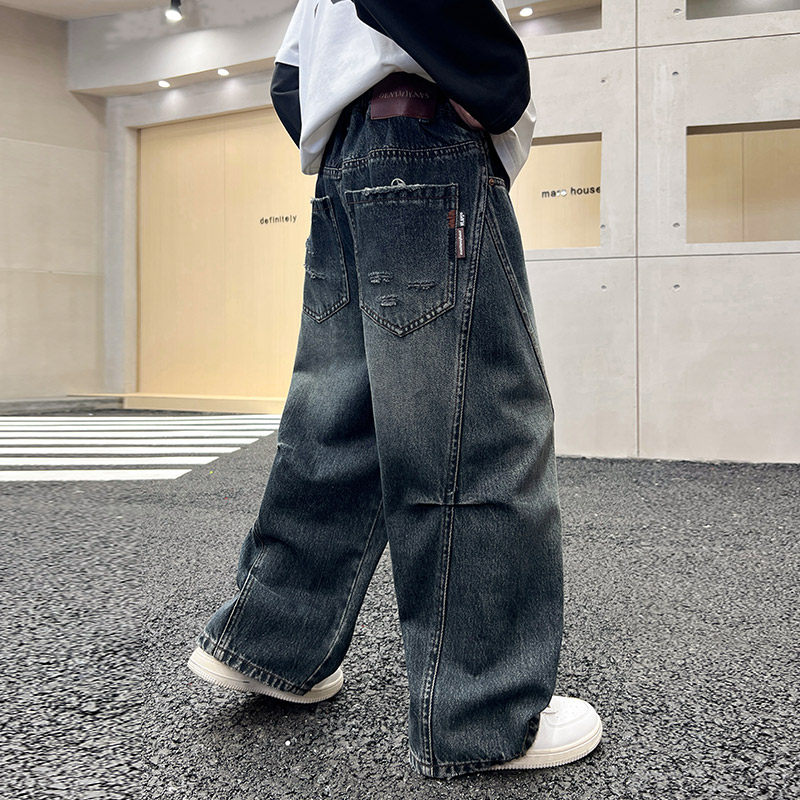 男童直筒牛仔裤春春款2026新款儿童早秋休闲长裤中大童春款裤子潮