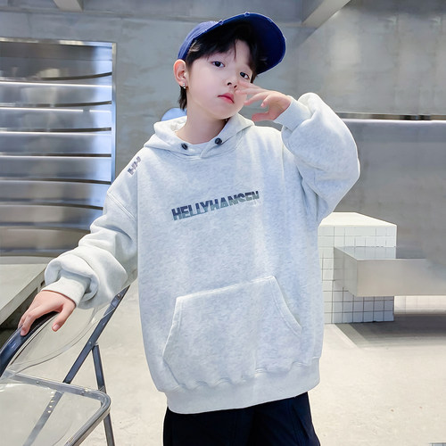 秋冬季男童棉休闲一体绒保暖卫衣