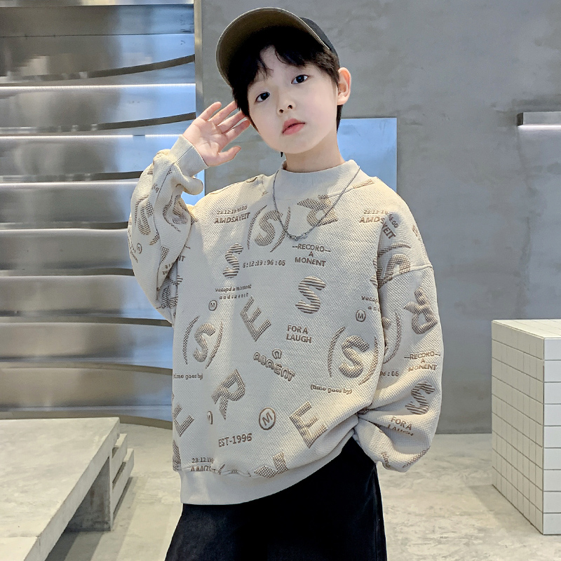 秋冬男童棉混韩版渐变加绒卫衣