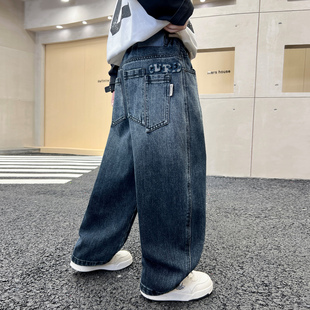 男童秋冬季加绒牛仔裤2026新款痞帅儿童装男孩裤子中大童休闲裤潮