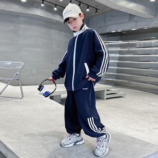 儿童春装 男童运动套装 洋气 卫衣套装 潮牌中大童春季 春秋款 2026新款