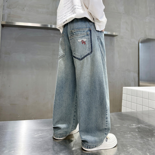 儿童装男童春款直筒牛仔裤2026新款洋气中大童春秋季男孩休闲裤潮