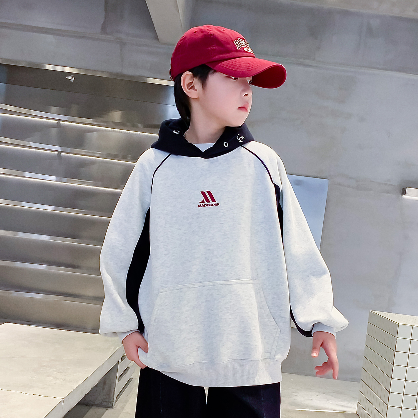 秋冬季男童棉休闲一体绒加厚卫衣