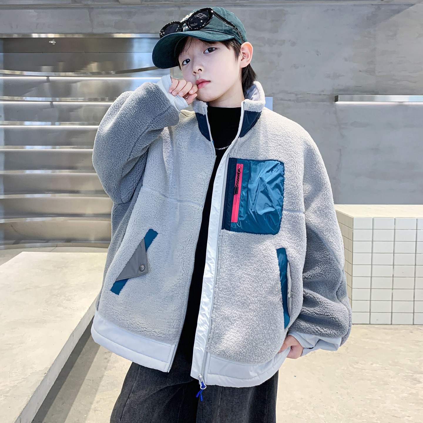 男童夹棉立领工装棉服秋冬季2025新款儿童装中大童冬款摇粒绒外套,童装/婴儿装/亲子装,普通外套,淘宝优惠券,粉丝福利购,淘宝优惠卷