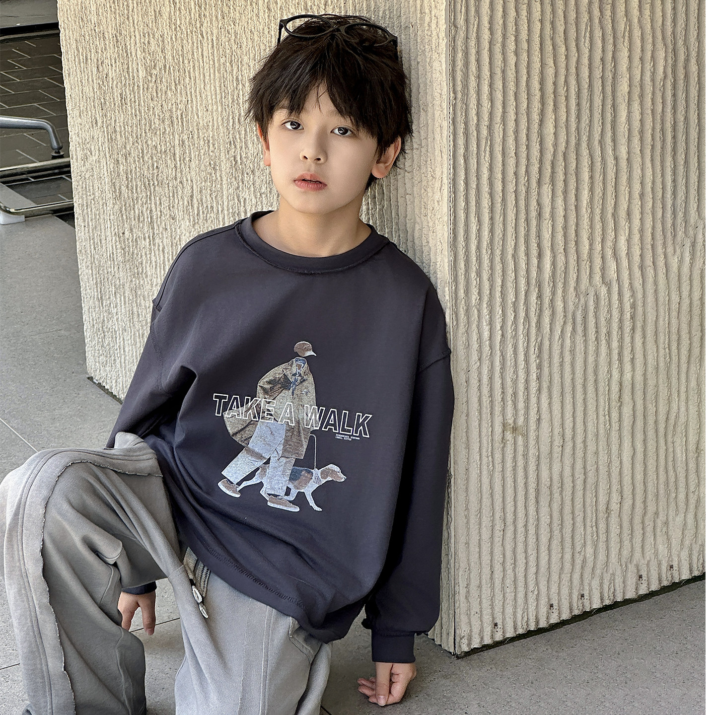 男童长袖T恤春秋款2026新款儿童春季打底衫中大童春装上衣痞帅潮
