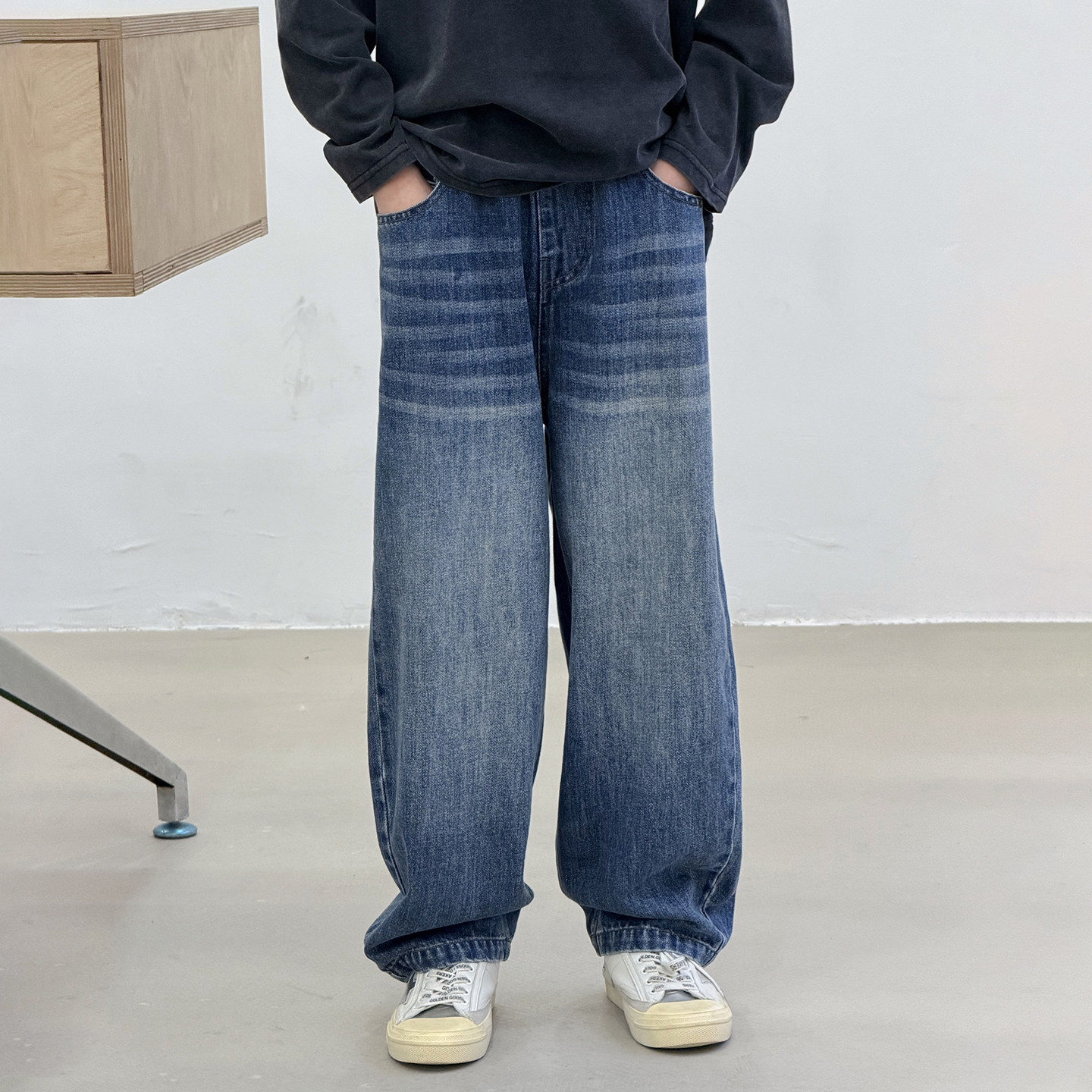 男童直筒牛仔裤春秋款2026新款洋气儿童春季休闲裤中大童男孩裤子