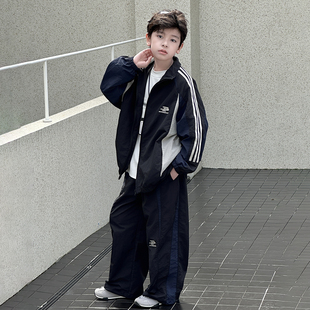 男童韩版春季套装2026新款潮中大童男孩春秋休闲外套两件套儿童装