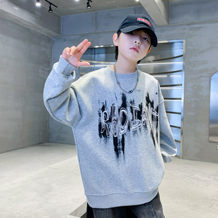 男童圆领卫衣春款2026新款中大童春季打底衫儿童春秋男孩内搭