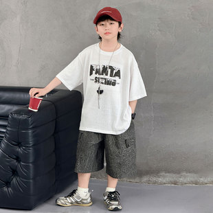 2026新款 套装 短袖 两件套 男孩短袖 短裤 洋气儿童夏装 男童中大童夏季