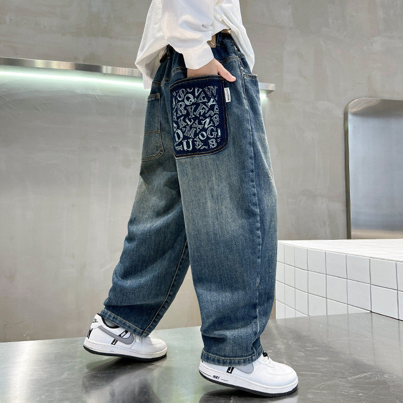 长裤牛仔布牛仔裤加绒裤子休闲潮