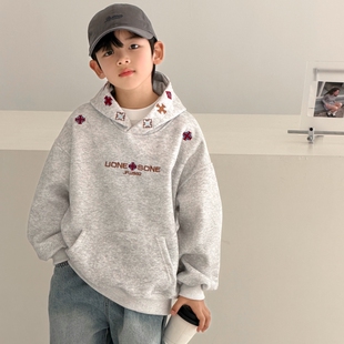 男童春款连帽卫衣2026新款炸街儿童春季打底衫男孩中大童内搭宽松