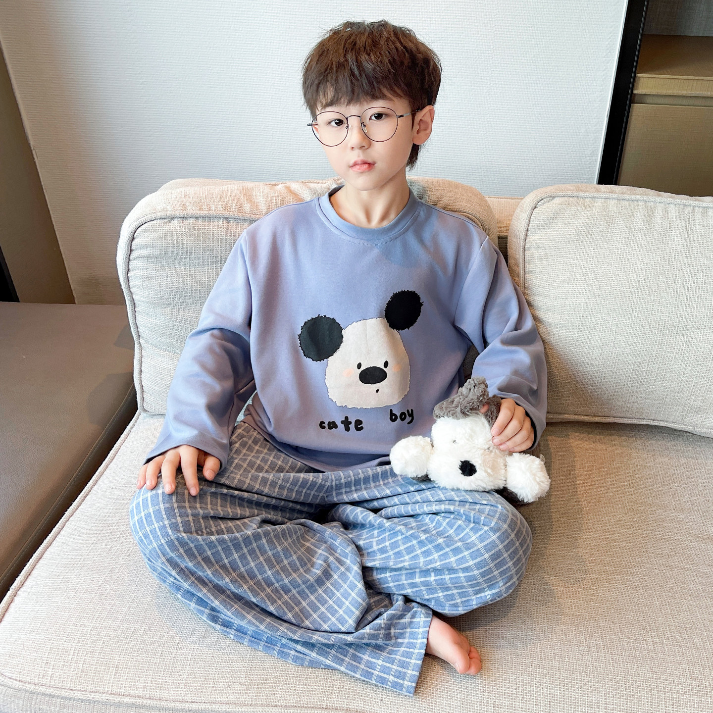 棉质简约棉春秋季搭配家居服宽松