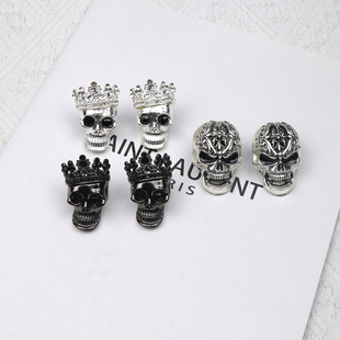 暗黑金属风个性合金万圣节骷髅头diy鞋带扣饰品鞋子上的装饰配件